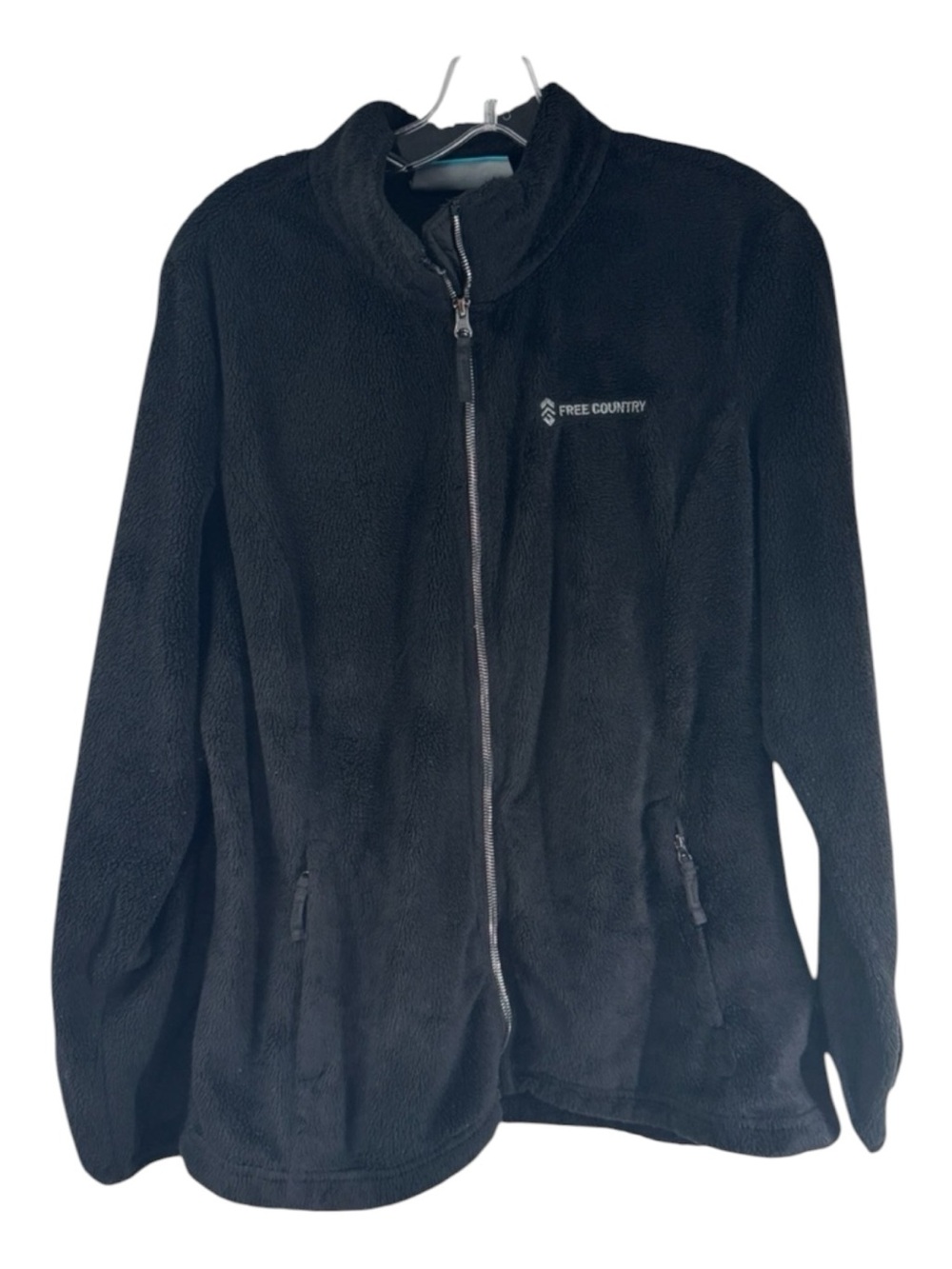 Free Country Black Teddy Full Zip-Up Long Sleeves Fleece Jacket Size XL